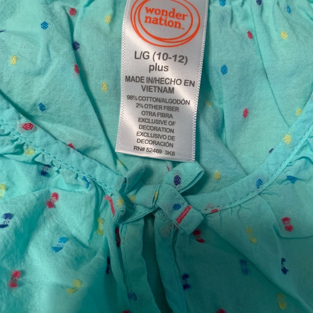 Blouse by Wonder Nation, Girls Size L (10-12) Plus. - Picture 3 of 5
